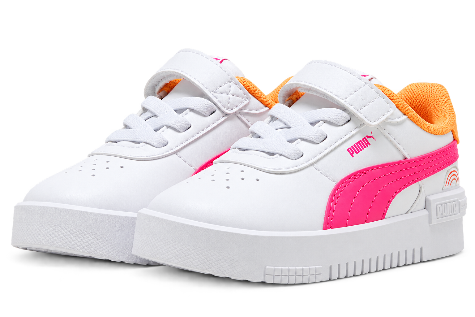 Baskets Puma Jada blanches avec détails roses pour fille