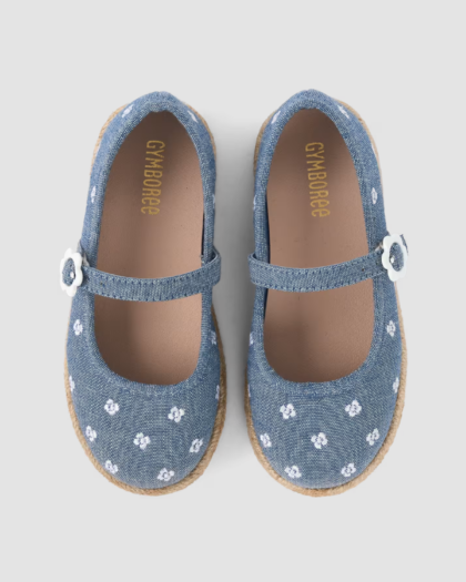 Espadrilles brodées à motifs floraux pour filles bleu - Gymboree