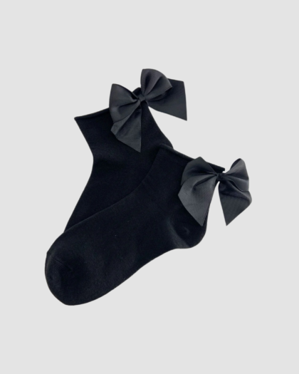 Chaussettes Fantaisie Noires avec Nœud