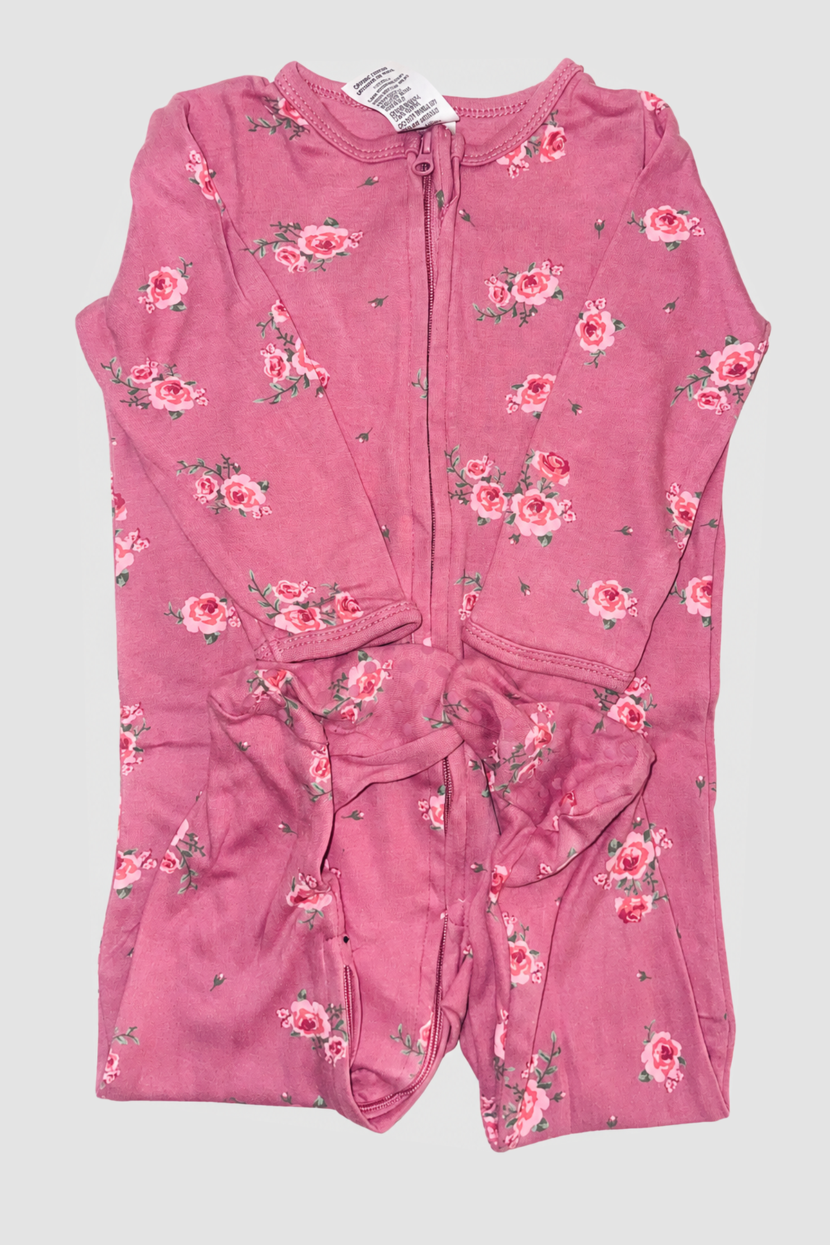 Seconde main - Grenouillère bébé rose à motifs fleuris