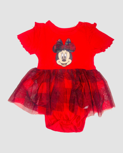 Seconde main - Robe-body bébé rouge à tutu et motif Minnie