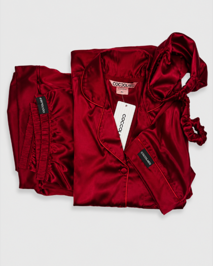 Ensemble pyjama satin rouge – Coccolarsi
