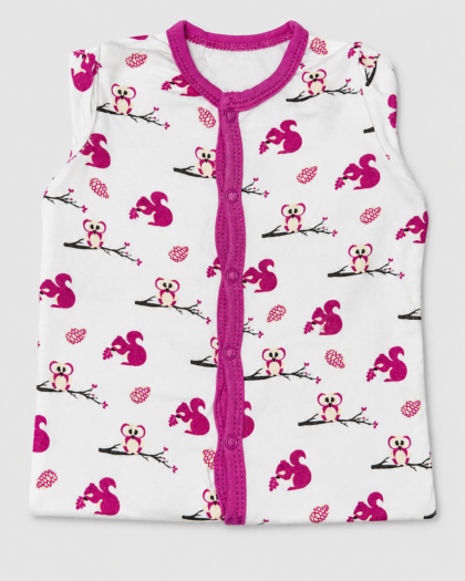 Seconde main - Grenouillère bébé blanc à motifs animaux fuchsia