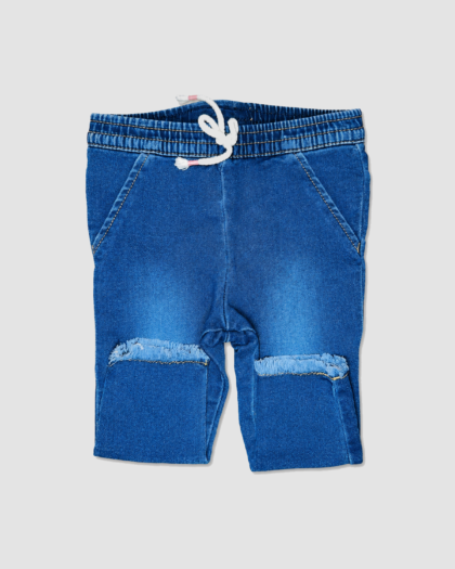 Seconde main – Pantalon en jean bleu à cordon
