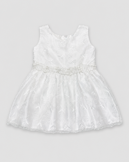 Seconde main – Robe blanche fleurie sans manches