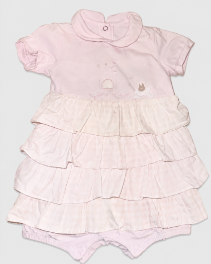 Seconde main – Barboteuse rose pâle à volants