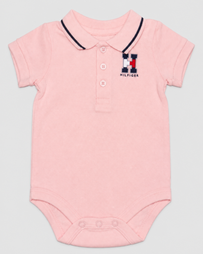 Seconde main – Body polo rose à col contrasté
