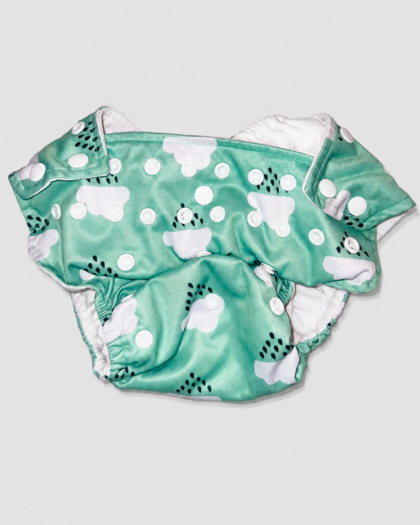 Seconde main – Couche lavable verte à motifs nuages