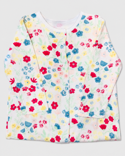 Seconde main – Grenouillère blanche à fleurs multicolores
