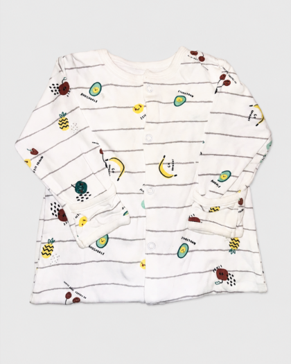 Seconde main – Grenouillère blanche à motifs fruits