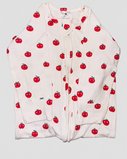 Seconde main – Grenouillère blanche à pommes rouges