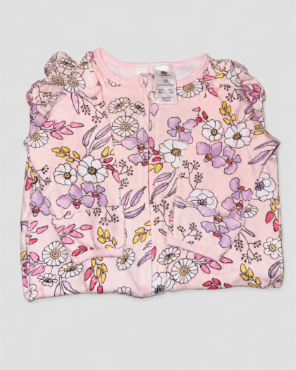 Seconde main – Grenouillère rose à fleurs multicolores
