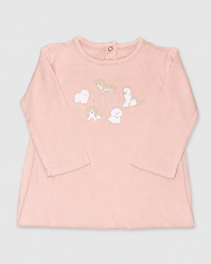 Seconde main – Grenouillère rose à petits chiens