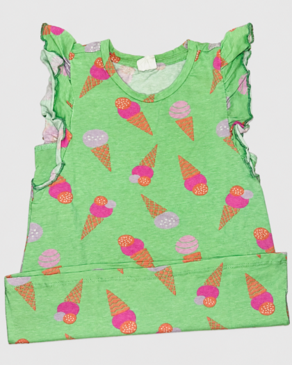 Seconde main – Haut vert à motifs glaces