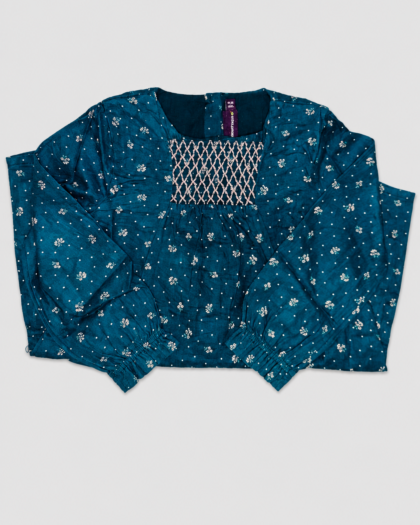 Seconde main – Robe bleu canard à petites fleurs