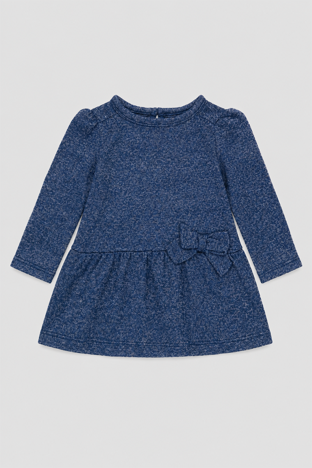 Seconde main – Robe bleu marine chiné à nœud