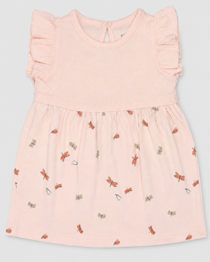 Seconde main – Robe rose à petites libellules
