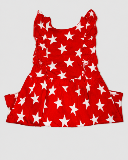 Seconde main – Robe rouge à étoiles blanches