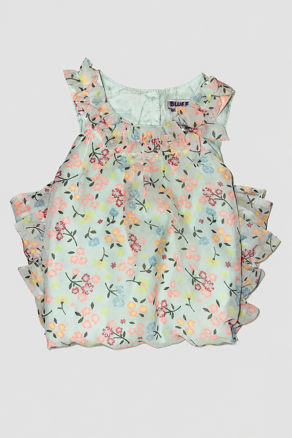 Seconde main – Robe vert menthe à fleurs