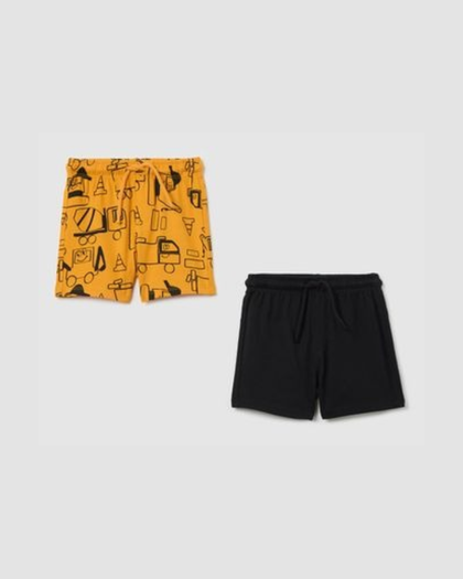 lot 2 shorts bebe jaune noir face