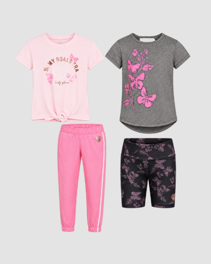 Ensemble fille rose et fleuri 4 pièces - Body Glove (2ans)