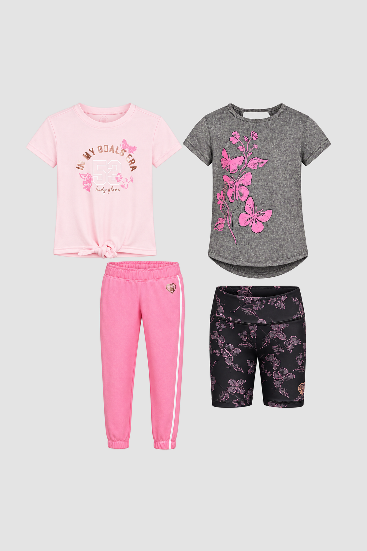 Ensemble fille rose et fleuri 4 pièces - Body Glove (2ans)