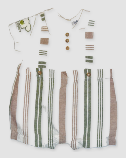 combinaison bebe rayee col polo main