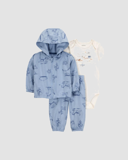 Ensemble bébé garçon Carter’s dinosaure avec veste à capuche, body et pantalon