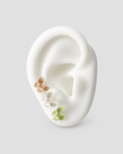 Lot de trois pins papillons translucides