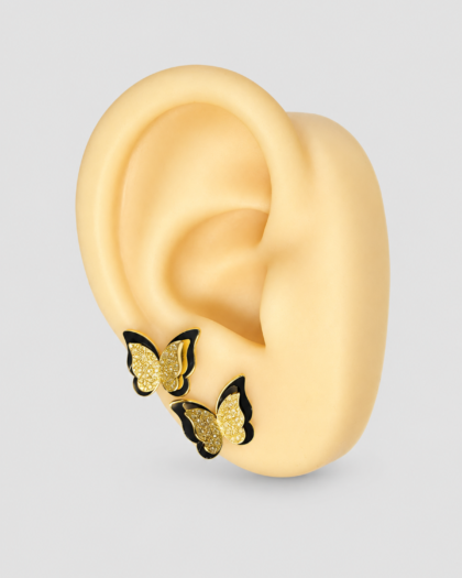 Boucles d’oreilles papillon doré acier inoxydable