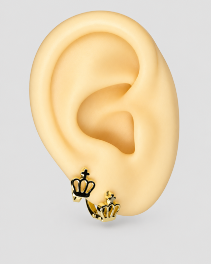 Boucles d’oreilles couronne dorée