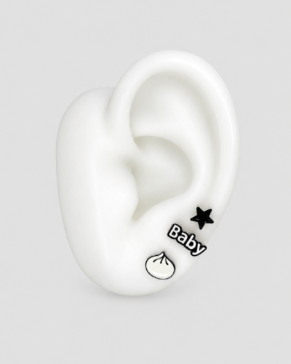 Lot de trois pins Baby, étoile et petit pain