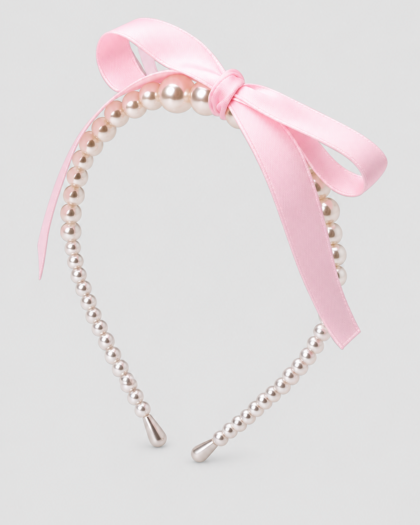 Barrette nœud vichy rose