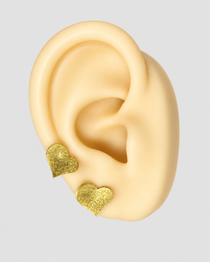 Boucles d’oreilles cœurs dorés en acier inoxydable