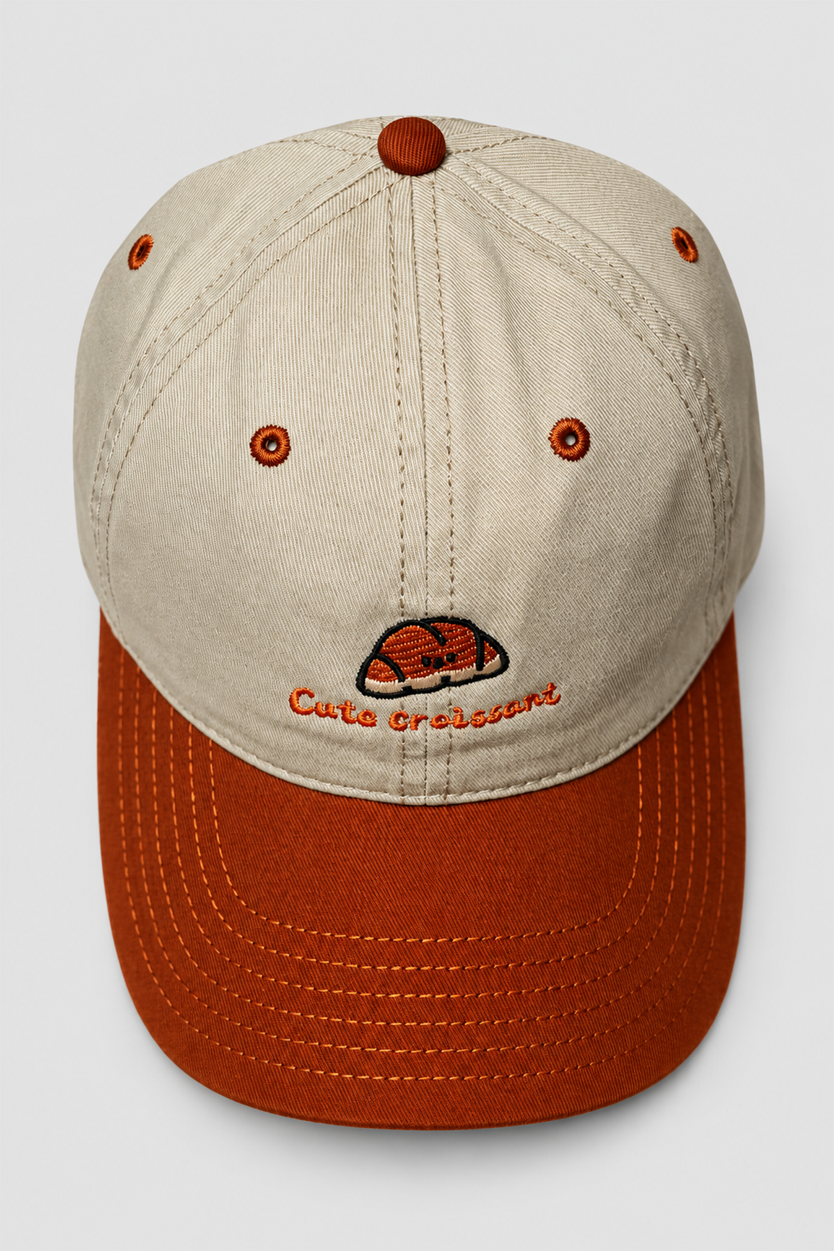Casquette adolescent Cute Croissant beige et marron – Image 2