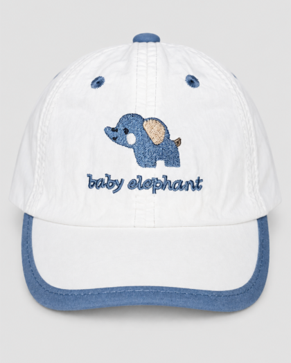 Casquette enfant Baby Elephant blanche et bleue – dès 3 ans