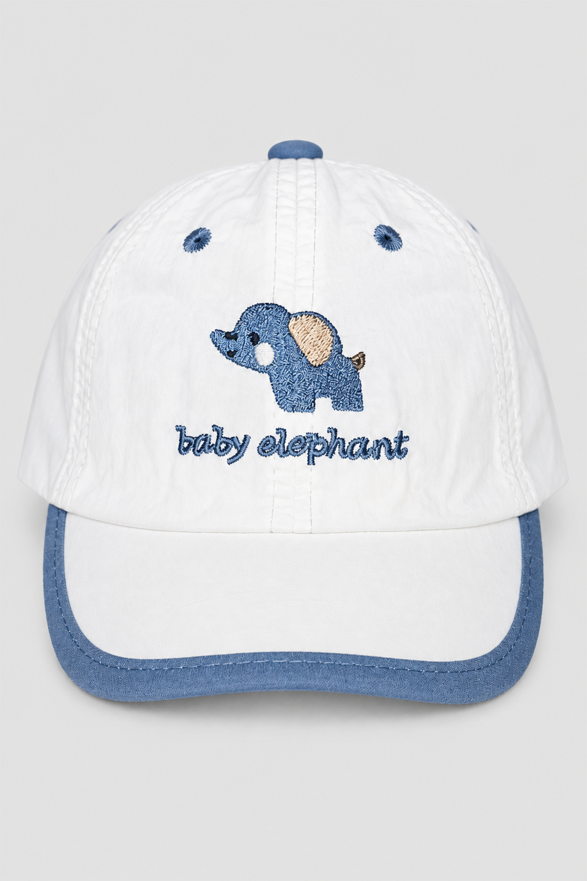 Casquette enfant Baby Elephant blanche et bleue – dès 3 ans