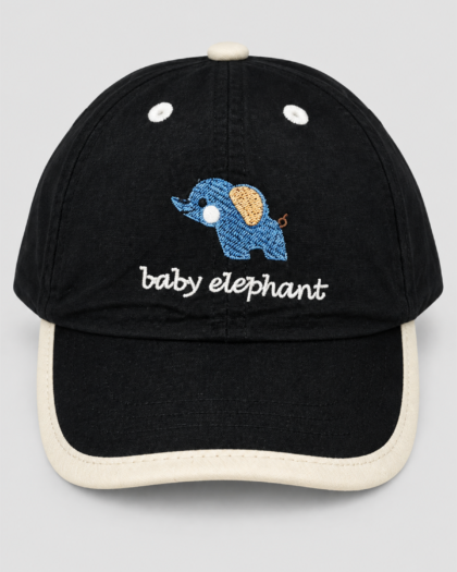 Casquette enfant Baby Elephant noire et crème – dès 3 ans