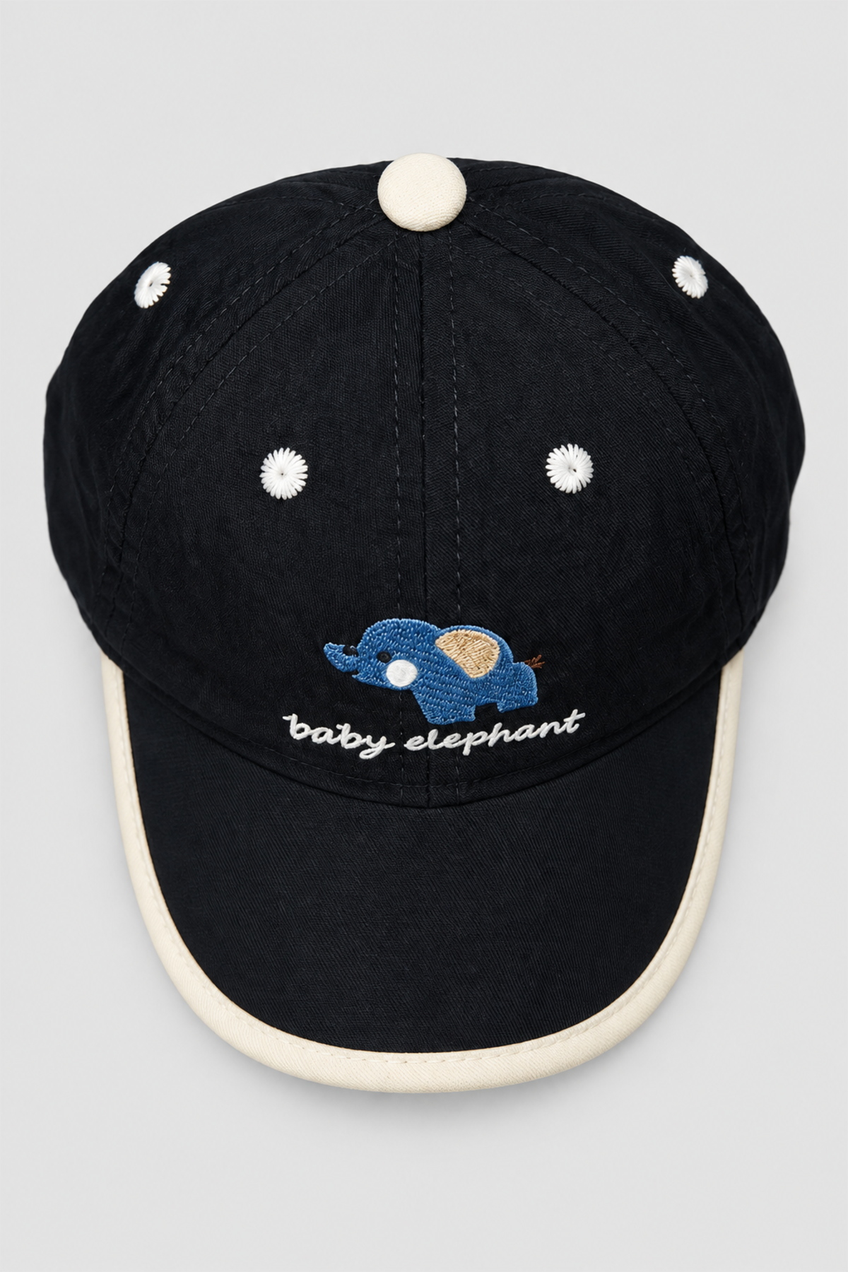 Casquette enfant Baby Elephant noire et crème – dès 3 ans – Image 2