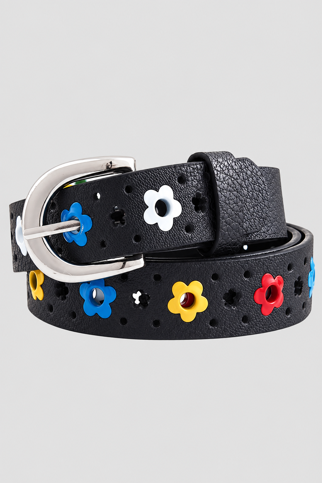 Ceinture fille fleurie noire – Image 2