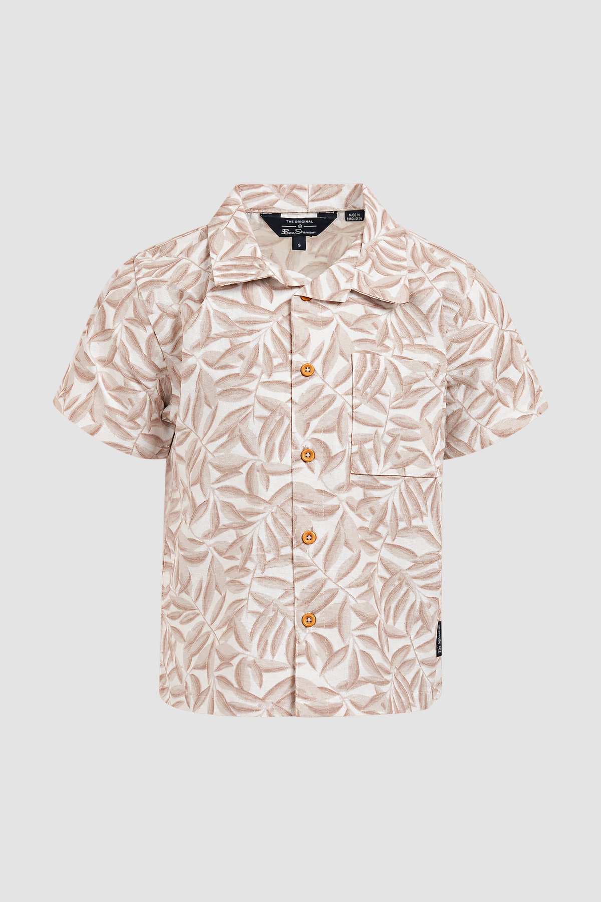 Ensemble garçon chemise et short feuillage beige 2 pièces - Ben Sherman (18 mois) – Image 2
