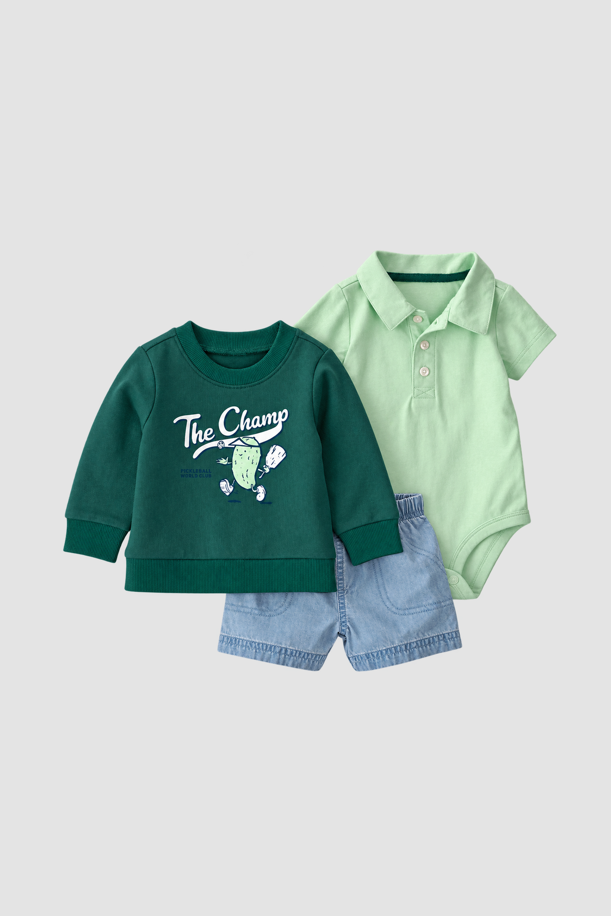 Ensemble bébé garçon Carter’s The Champ 3 pièces vert et bleu