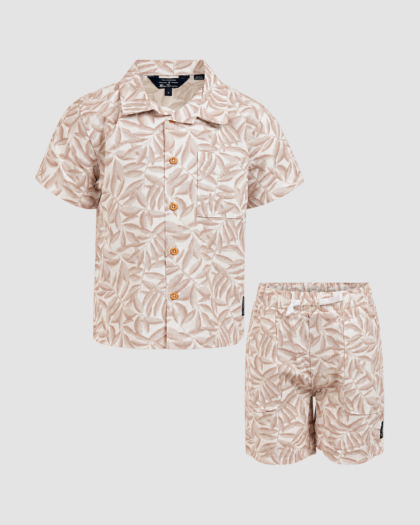 Ensemble garçon chemise et short feuillage beige 2 pièces - Ben Sherman (18 mois)