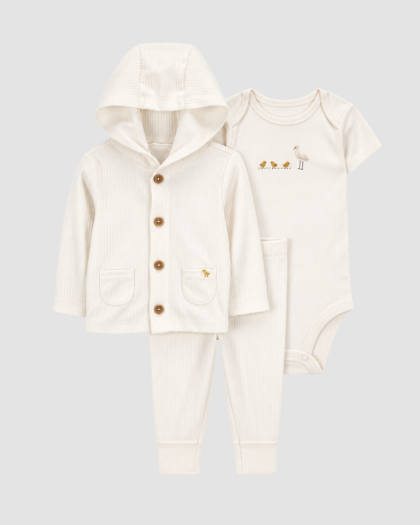 Ensemble bébé ivoire à motif canards 3 pièces - Carter’s (3 mois)