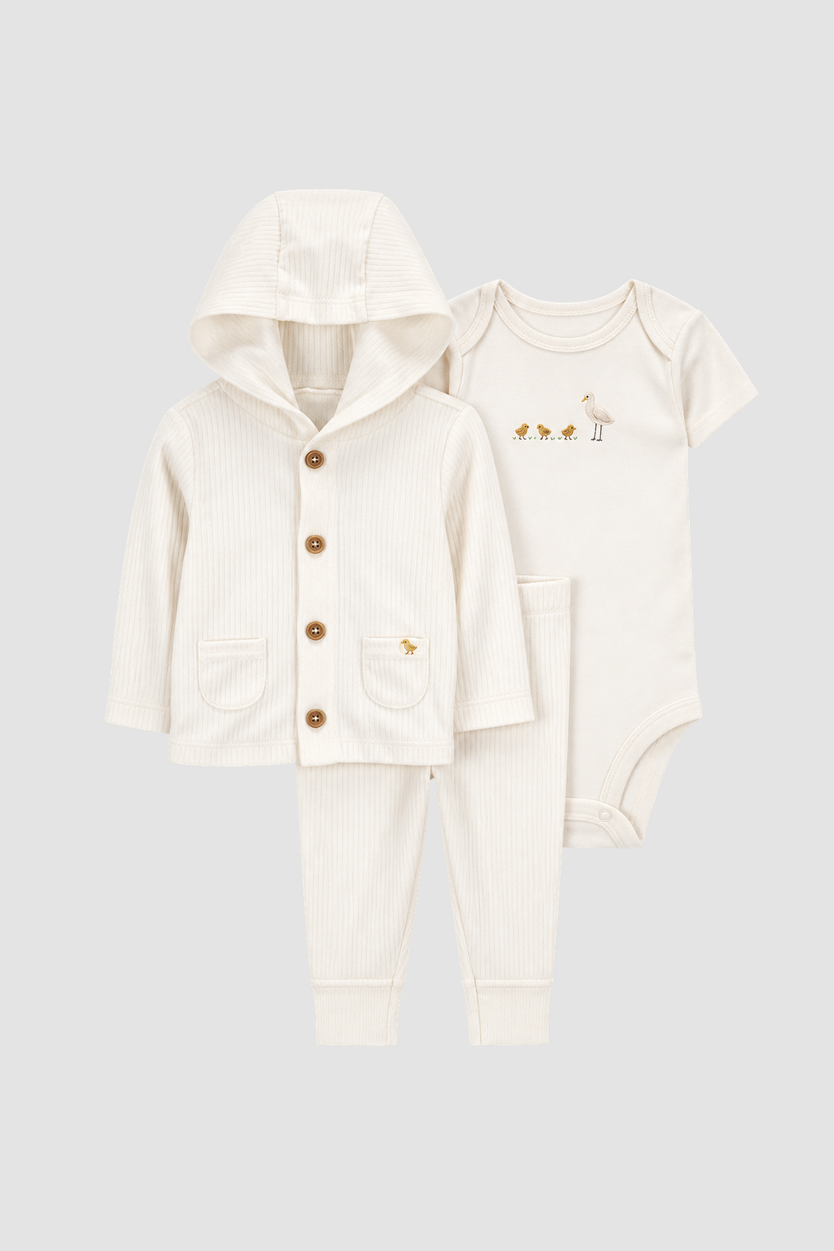 Ensemble bébé ivoire à motif canards 3 pièces - Carter’s (3 mois)