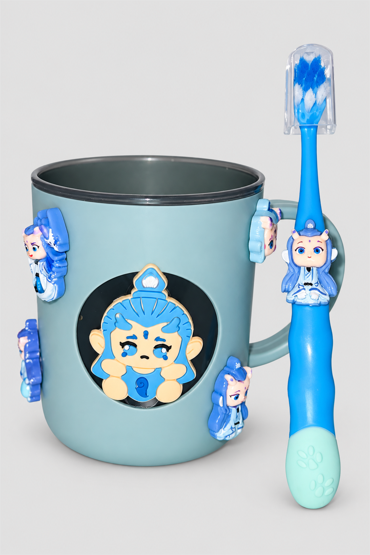 Ensemble gobelet et brosse à dents pour enfant – Bleu