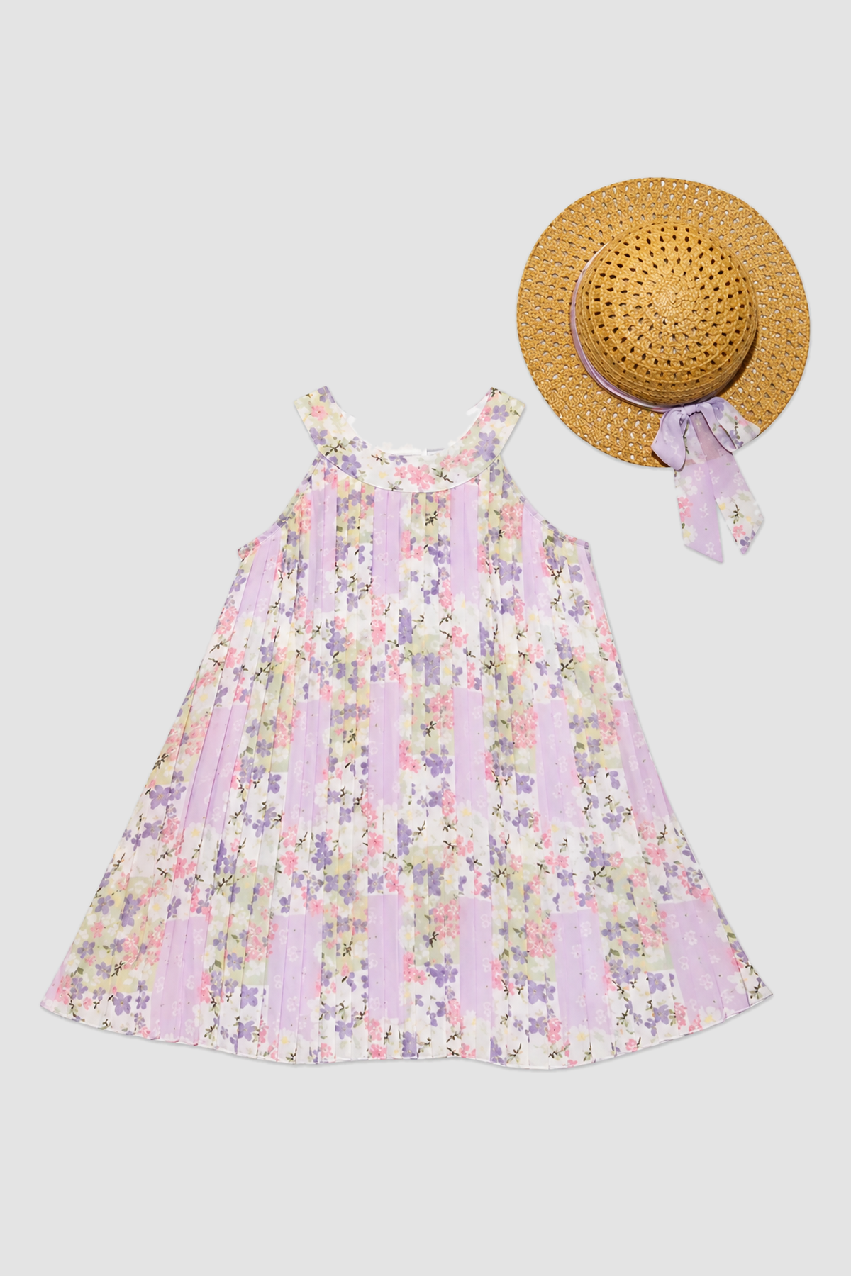 Robe fille sans manches à fleurs pastel - Blueberi - 3/6 mois