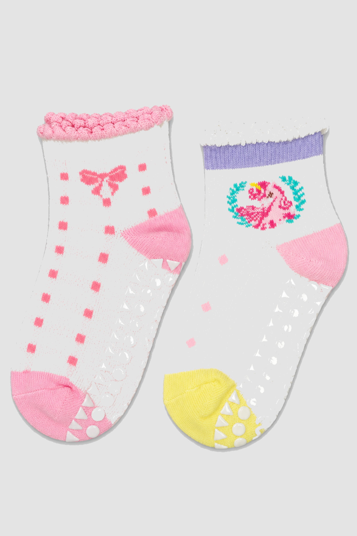 Chaussettes fantaisie licorne blanches et violettes - Lot de 2 – Image 3