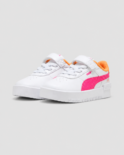 Baskets Puma Jada blanches pour fille, détails roses et orange, vue 1
