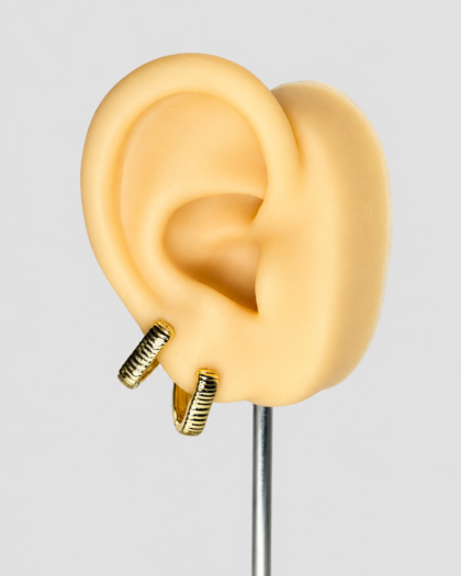 Boucles d’oreilles créoles dorées en acier inoxydable